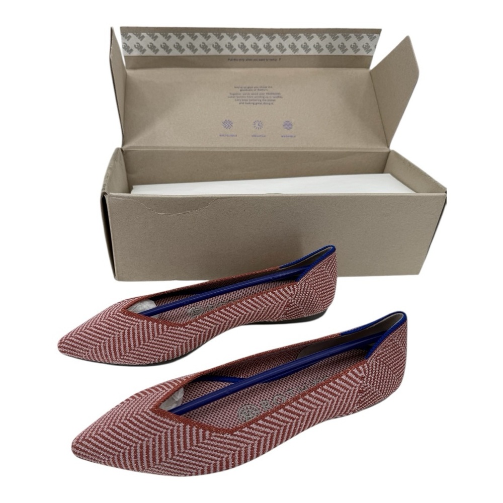 Rothy's Size 5.5 Retired Amber Metallic Herringbone Pointed Toe NEW 002-191 - Picture 2 of 16